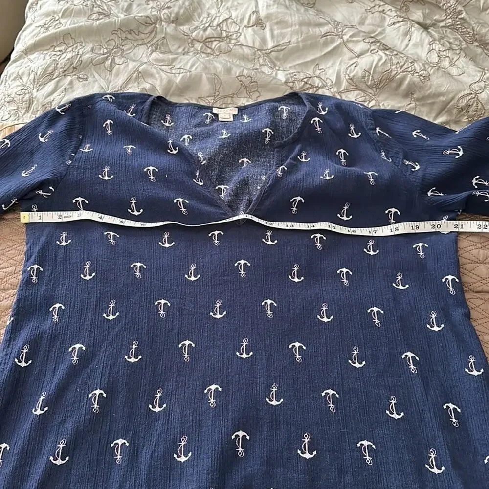 J. Crew | Navy Anchor Cover- up Dress/Tunic Size S